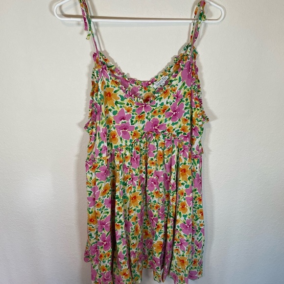 Patrons of Peace Malibu Floral Spaghetti Strap Babydoll Sundress - Picture 3 of 9